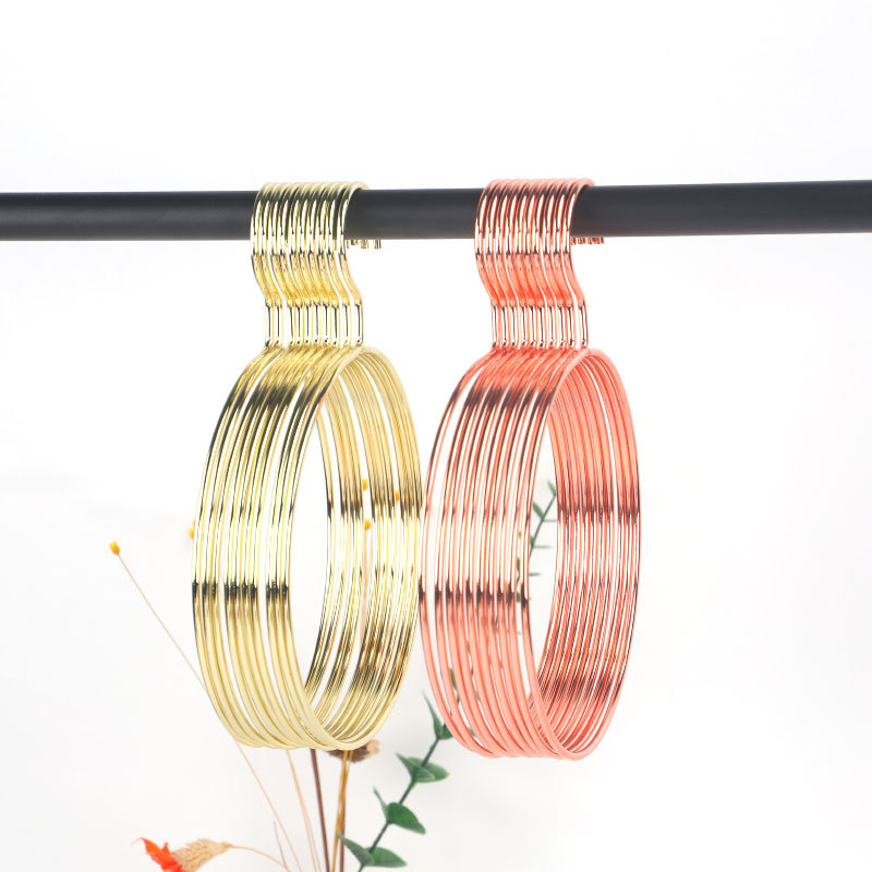 Percha redonda nórdica de oro rosa metal hierro bufanda redonda percha de alambre de gran diámetro toalla percha