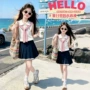 运动条纹女童夏季针织衫