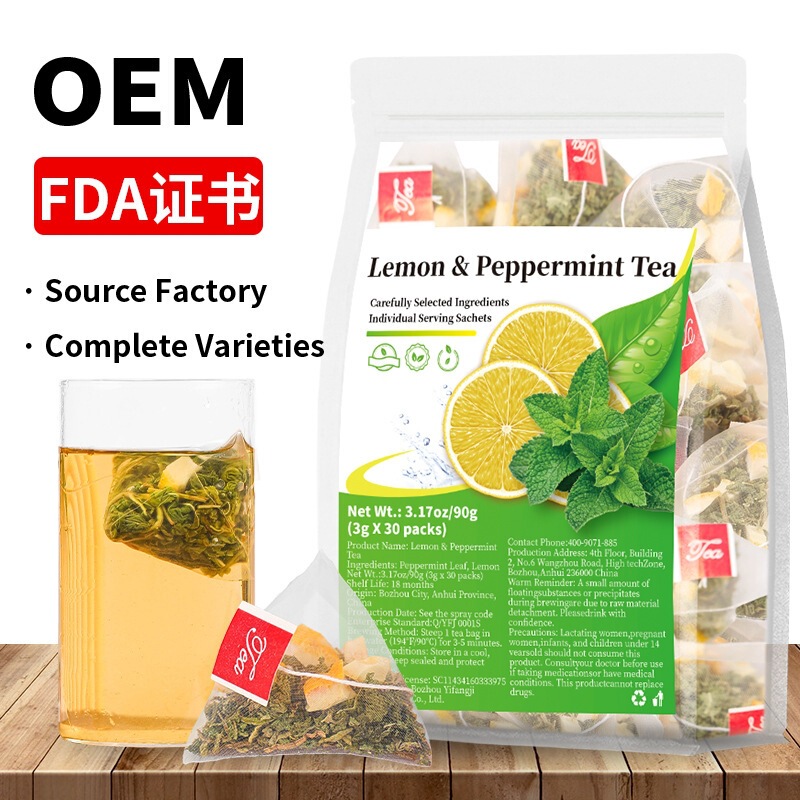 Cross-Border Hot-Selling Product Lemon & Peppermint Tea Lemon Mint Tea Amazon Tk Not for Domestic Sale