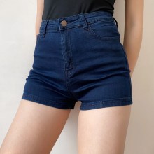 一件代发牛仔短裤女2021夏新款弹力a字高腰弹力显瘦紧身热裤潮ins