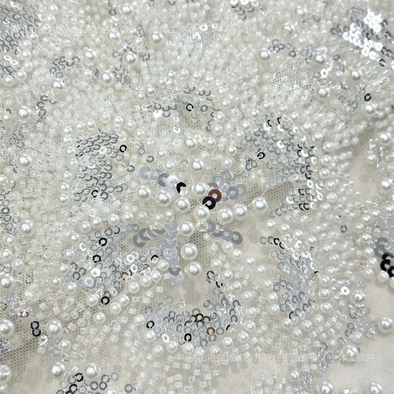 Flores tridimensionales con cuentas telas de cuentas de diseño alto vestido de boda vestido de noche telas de encaje comercio exterior transfronterizo