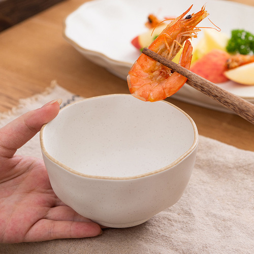 吃饭小碗日式餐具米饭碗汤碗辅食碗家用创意单陶瓷碗碗筷套装碗