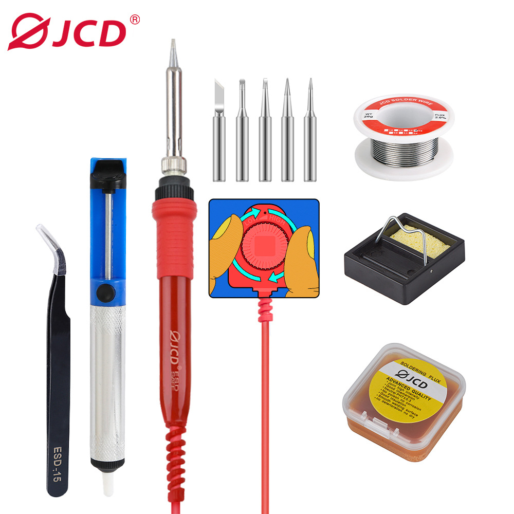 JCD金瓷电烙铁恒温内热式 可调温家用电焊笔 焊接维修工具套装60W