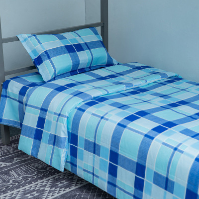 Primary and secondary school students dormitory Three Cotton sheet Quilt cover singleton wholesale stripe lattice pillowcase The bed Supplies