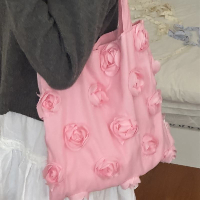 韩国ins博主同款小众立体花朵包包旅行穿搭单肩