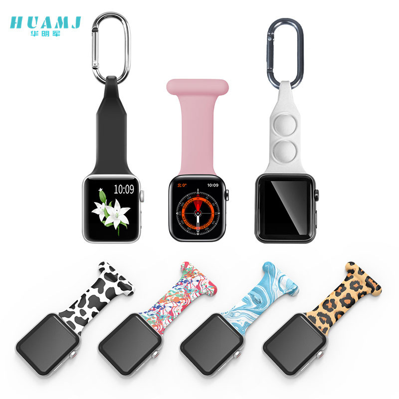 For apple watch apple Nurse Strap iwatch678 apple watch with Silicone Printed Pin