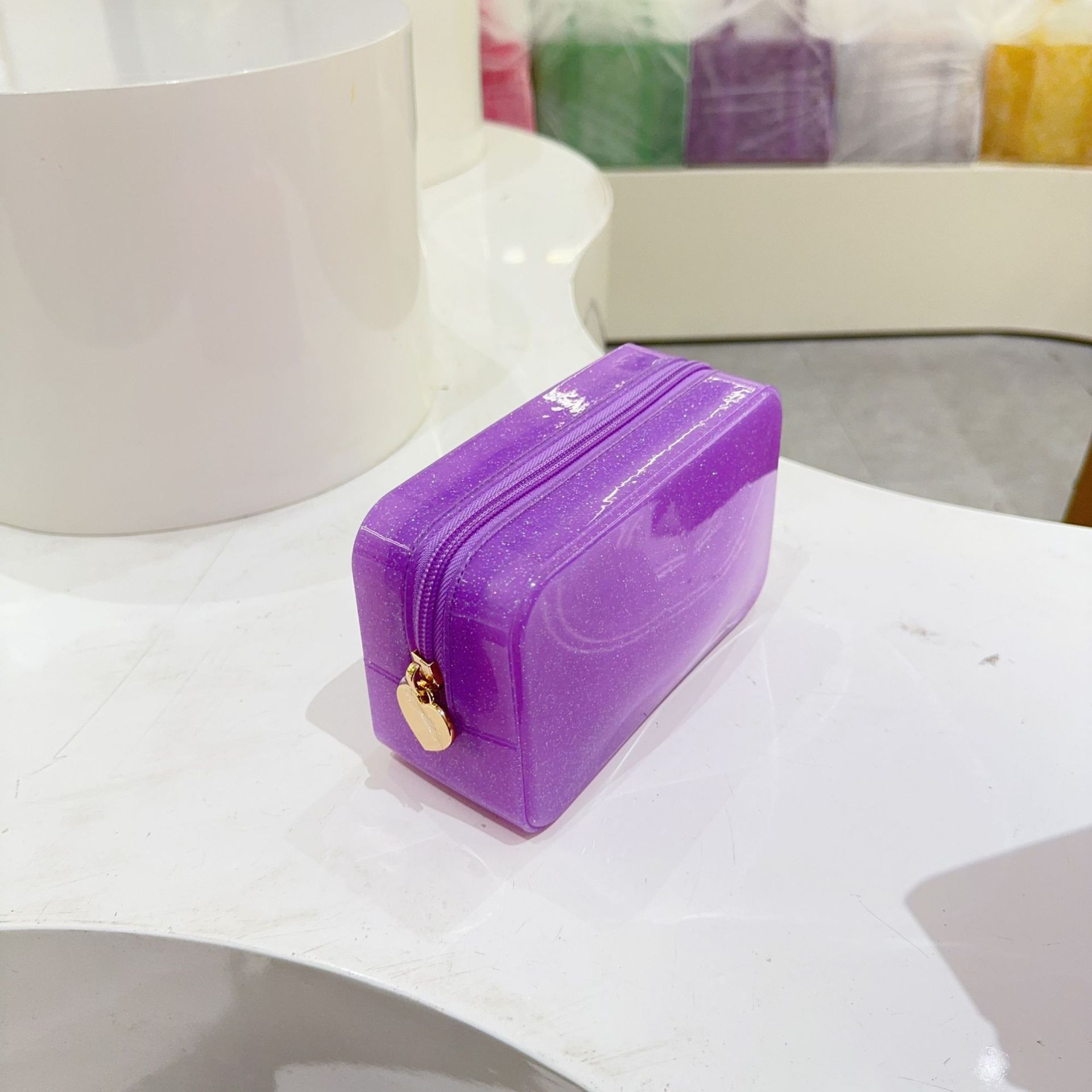PVC Solid Color Sewing Thread Square Clutches display picture 29