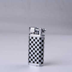 Pipe oblique fire checkered pattern personalized fashionable new product lighter inflatable creative grinding wheel printable logo manufacturer wholesale