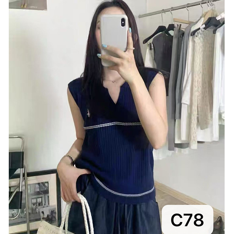 馬マーク夏フレンチレトロカジュアル高貴な気質ポロシャツニットベストトップ女性の若々しいファッションとハイエンド|undefined