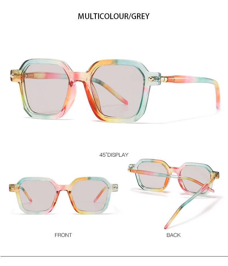 80g Weight Full Frame Glasses Structure Sunglasses Classification Ac Lens Material Square Glasses Style Daily Occasion Color Block Pattern Women'S Gender Patchwork Design Fashion Style Black Color Fashion Color Block Ac Square Patchwork Full Frame Optical Glasses 7