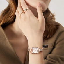 幻彩方形贝母女士手表精致小众高级感腕表简约气质防水石英表新款