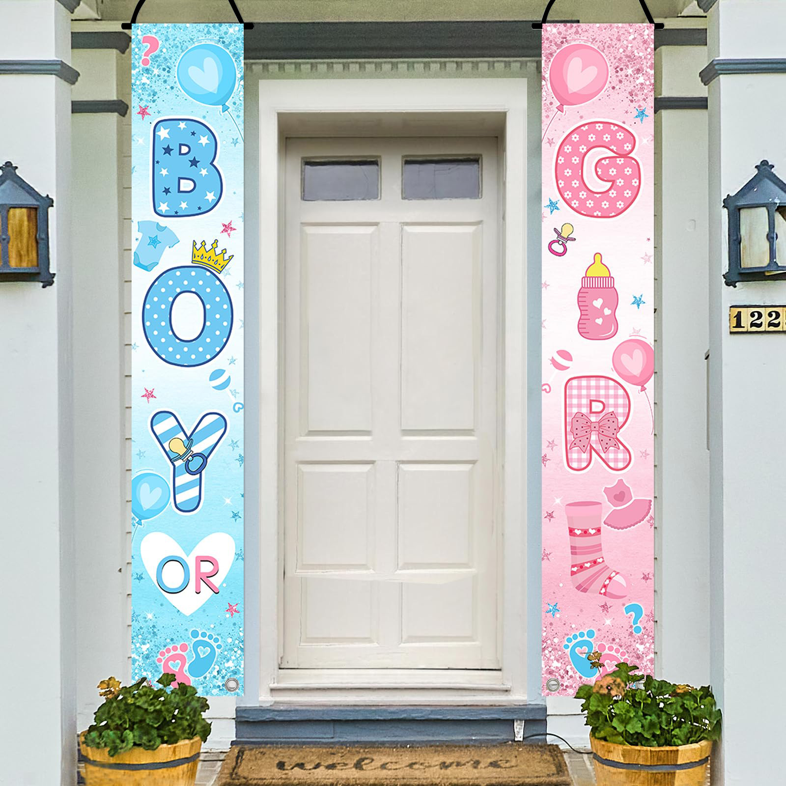 Amazon Best Selling Baby Gender Reveal Couplet Baby Party Decoration Supplies Scene Layout Props Banner