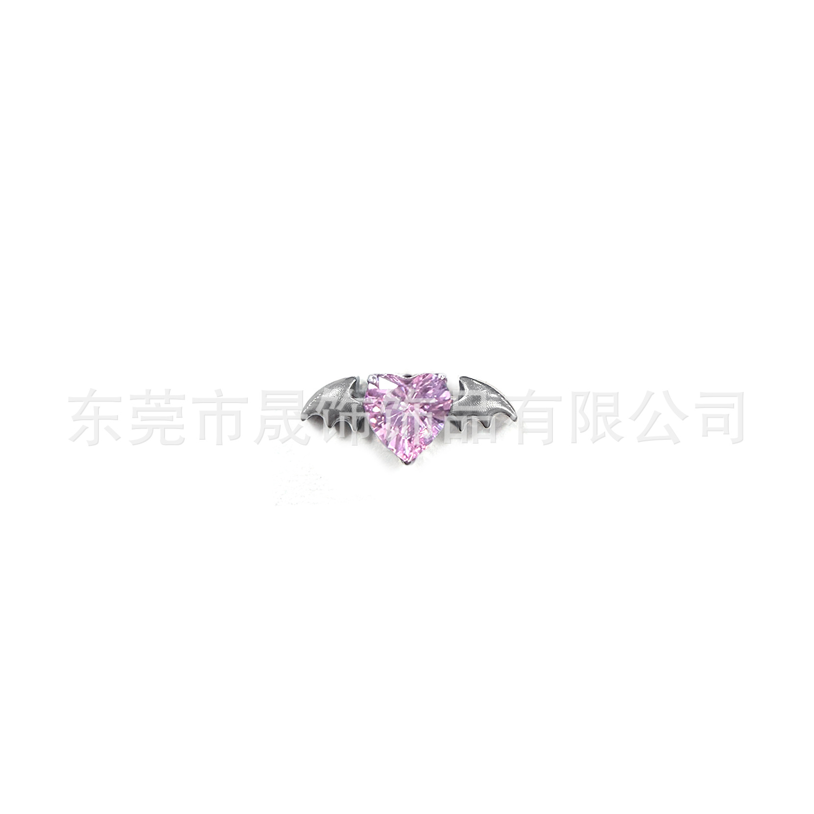 F136 Titanium Alloy 蝙蝠翅膀 Studded Heart Cubic Zirconia Ear Stud G23 Titanium Internal Thread 人体 Piercing Jewelry