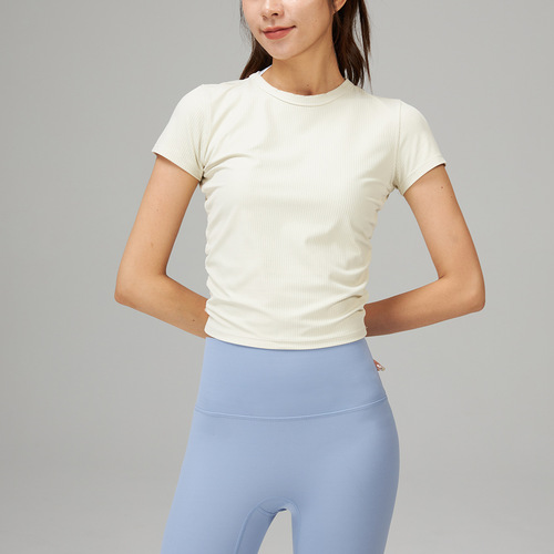 Lulu Yoga Fitness All *T Takes Women's Threaded Short-Sleeve Slim-Fit T-Shirt – Moisture-Wicking Top for Sports & Running