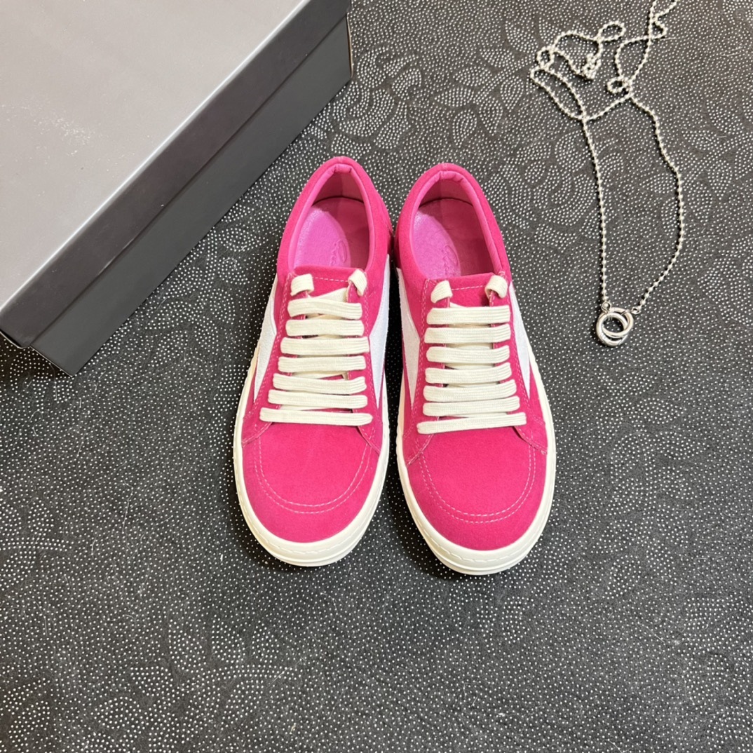 2024 Novo RO couro genuíno cano baixo com sola grossa, cadarço preto e branco, sapatos casuais escuros de rua para ambos_voghion.com