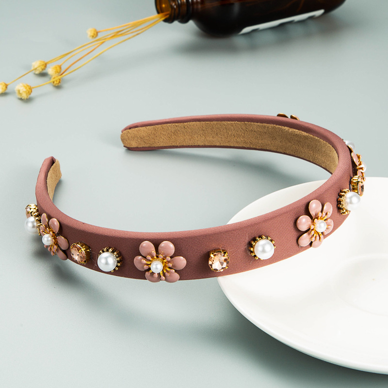 Heming Hairband إمدادات الشحن عبر الحدود الأوروبية والأمريكية ريترو الرياح الباروك بالتنقيط بالزيت واللؤلؤ Hairband display picture 5