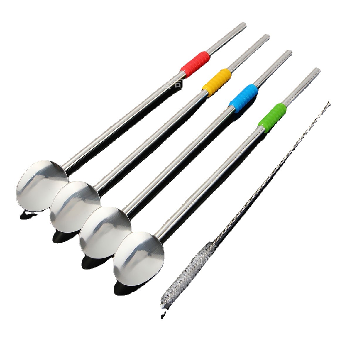 厂家生产304高端不锈钢吸管 吸管勺 清洁刷 大量现货