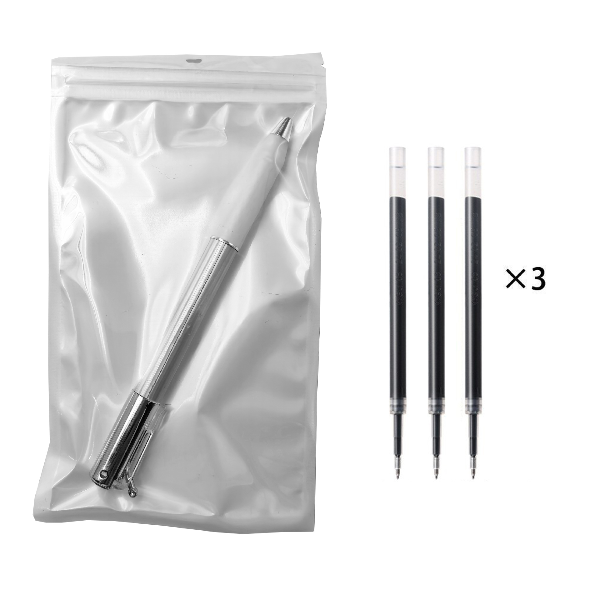 가방에 담긴 그라데이션 실버 + 속건성 리필 3개