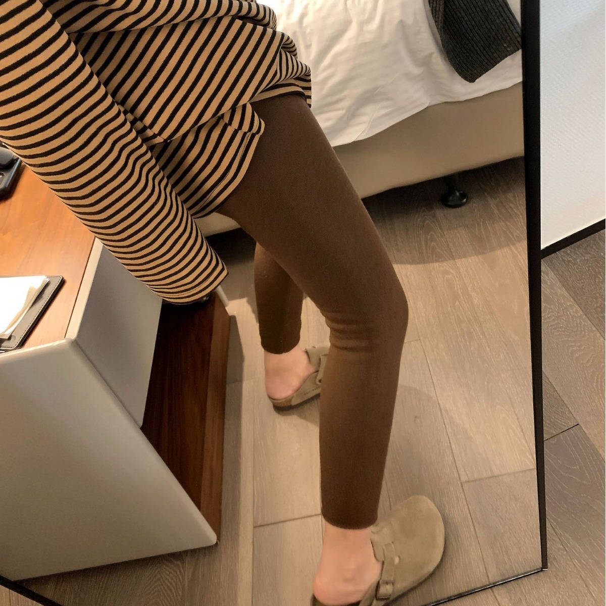 特价清仓 一体绒保暖显瘦外穿打底裤女高腰修身加绒加厚休闲裤