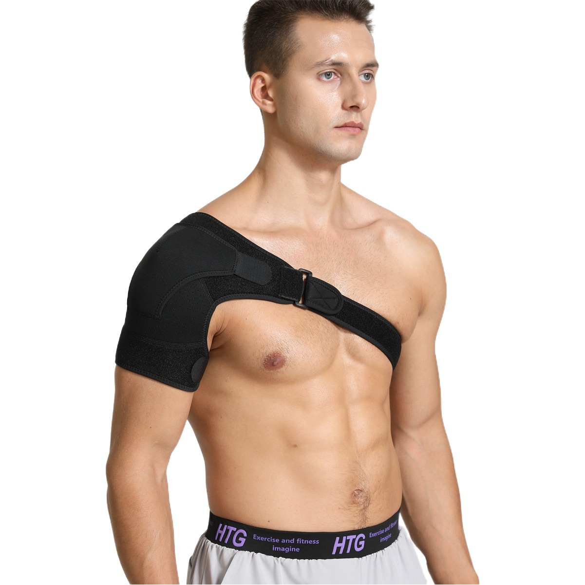 Cross-border sports black gray SBR shoulder pad adjustable strap shoulder pad to prevent sports strain shoulder protection stretch