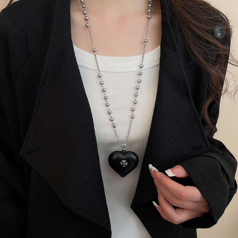 Maillard Collar retro para mujer estilo coreano nuevo suéter de nicho cadena moda otoño e invierno todo fósforo artículos de alta gama al por mayor