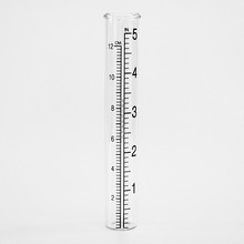 5“玻璃量雨器 平口/卷口22*150玻璃试管平底刻度 户外雨水测量