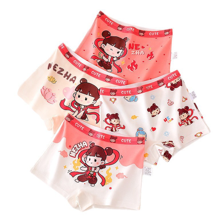 Un tipo de ropa interior de algodón puro calzoncillos de dibujos animados antibacterianos bóxer pantalones cortos para niñas leggings ropa interior para niños de mediana edad image 6