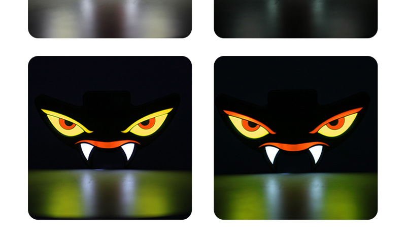 Cross-border solar-powered dynamic devil eye LED warning light for cars, trucks, and vans