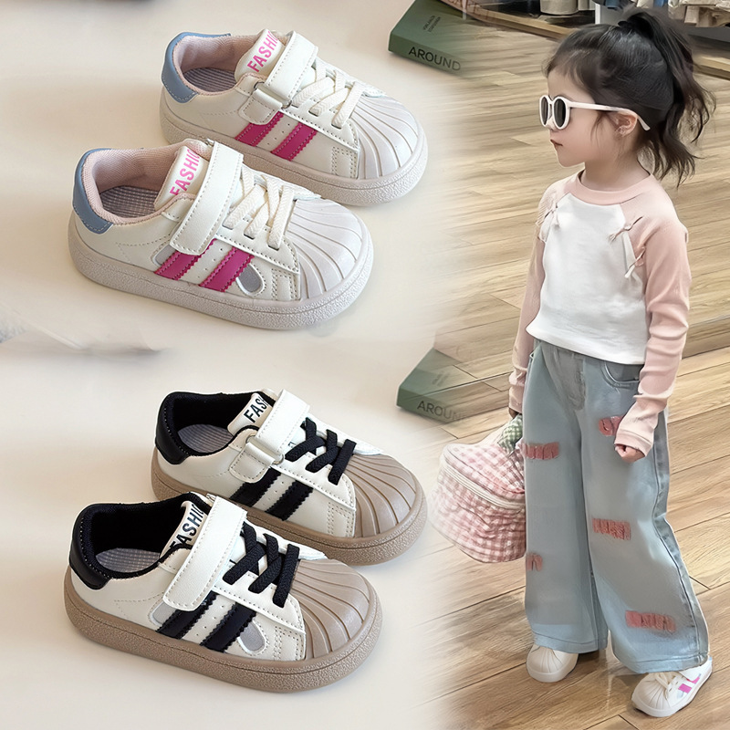 子供用シェルトゥスニーカー、ベビーシューズ、男の子用おしゃれで万能なカジュアルシューズ、学生スポーツシューズ、女の子用スポーツシューズ|undefined