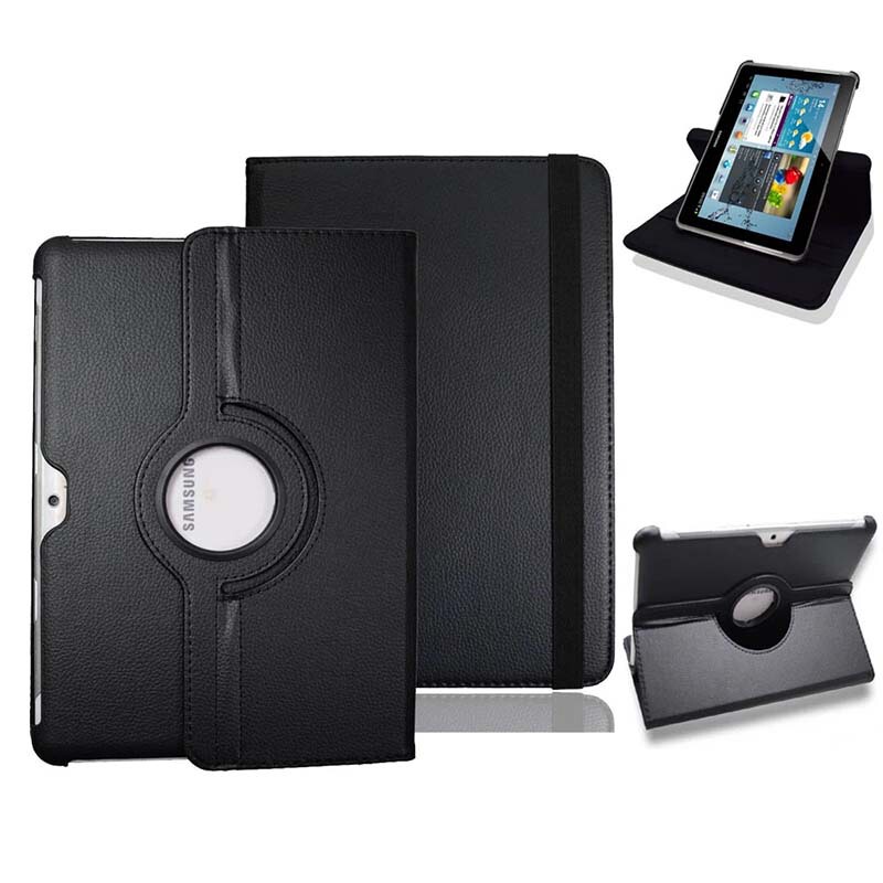 For Samsung Galaxy Tab 2 10.1 Flat Leather Case P5100 P5110 Rotating Case