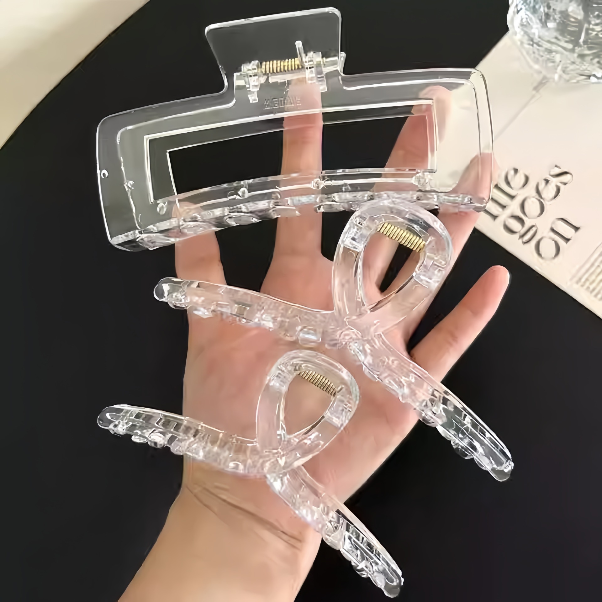 Exquisite Transparente Haarspange Für Damen Für Halboffenes Haar_voghion.com