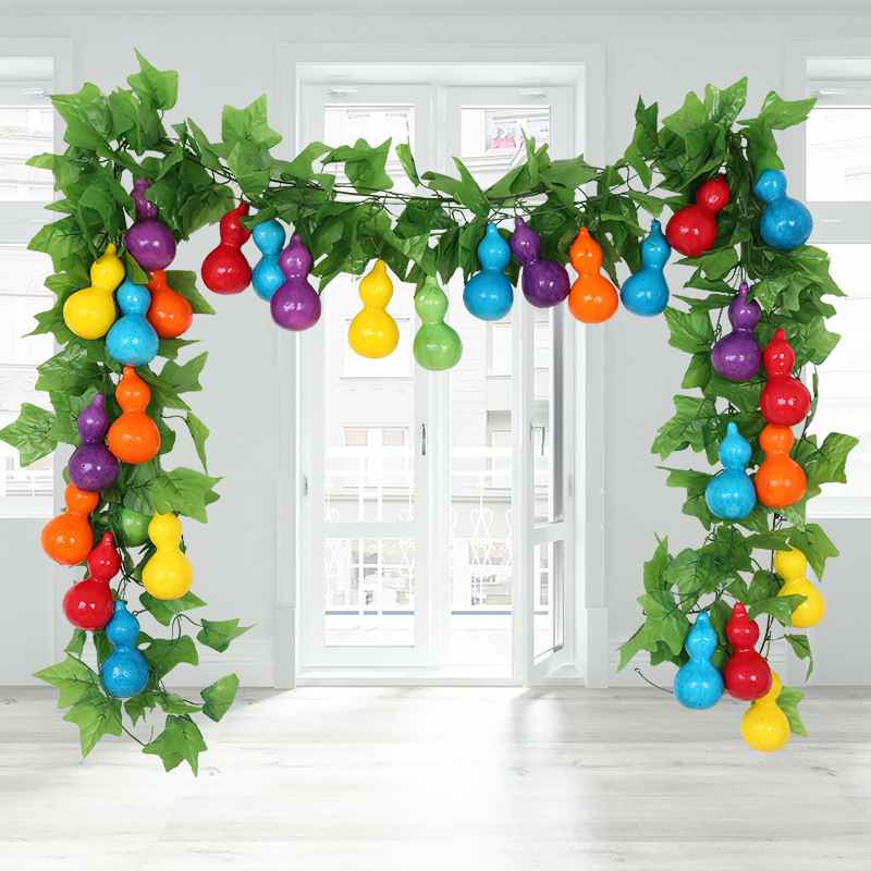 Simulated Fruit Rattan, Artificial Flower Vine Ceiling, Grape Leaf Decoration, Plastic Gourd Flower Vine Winding Water Pipe Blocking