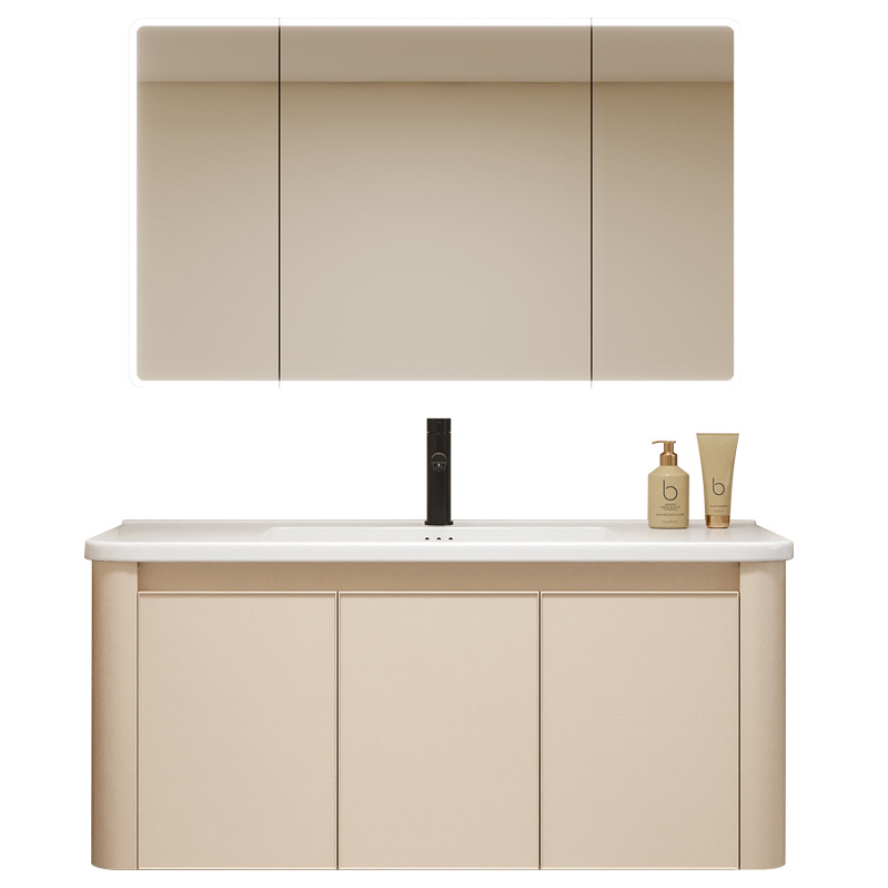 Gabinete de baño de aire crema combinado cerámica integral lavabo lava