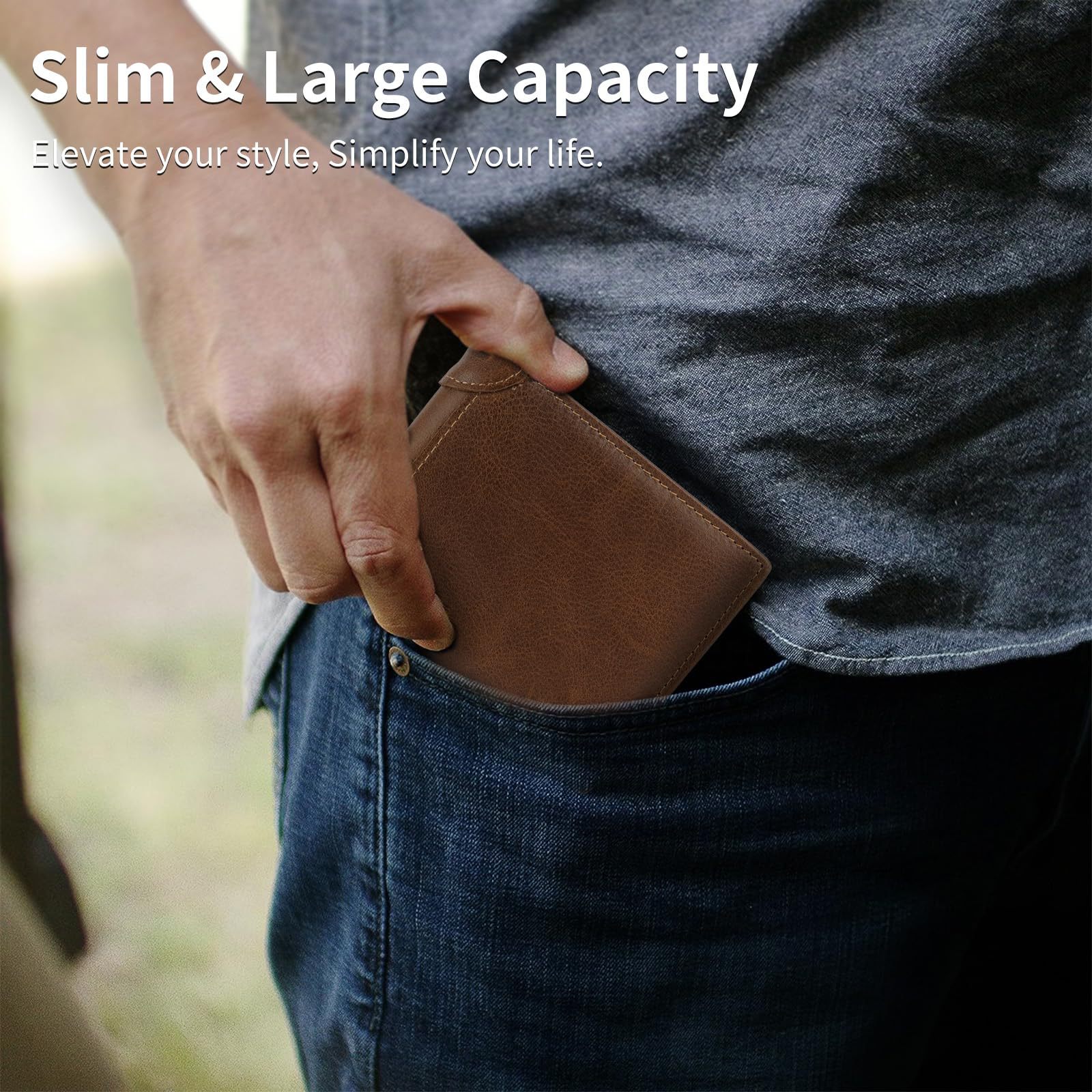 Cartera de fibra de carbono de los hombres bienes genuinos al por mayor de cuero de Caballo Loco de cuero antirrobo cepillo corto cartera primera capa de piel de vaca billetera