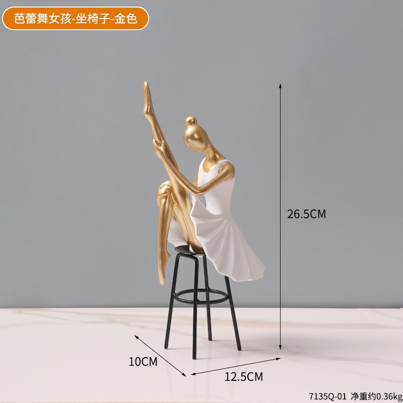 Nordic style left and right thinking character abstract resin crafts decoration office model room decoration 