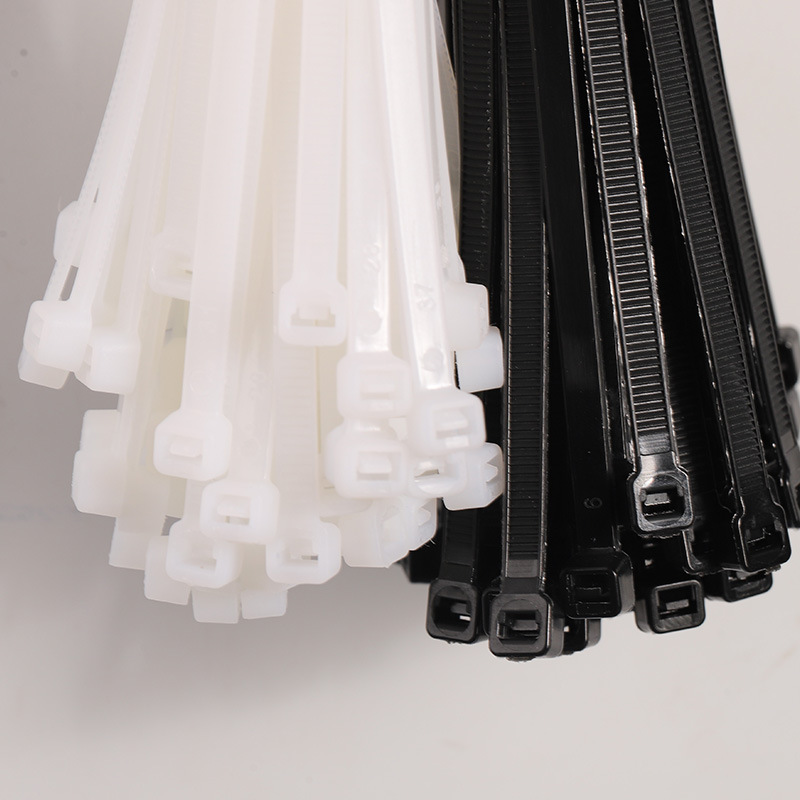 工場直販ナイロンケーブルタイ、プラスチック製セルフロック式ケーブルタイ、黒と白、クロスボーダー在庫あり、強力な固定タイ|undefined