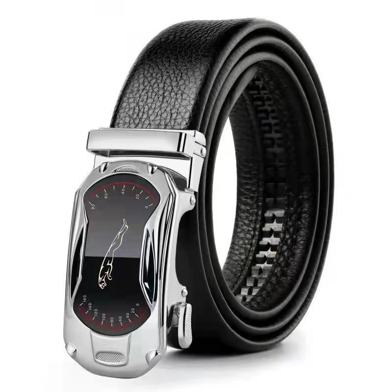 cinturón de hombre cinturón de abrazadera automática de cuero anti-desgaste estilo clásico letras versátiles tendencia ocio simple transfronterizo