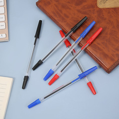 Simple oil-based ballpoint pen, bullet-shaped ballpoint pen, cap-type office ballpoint pen, red, black, blue ballpoint pen