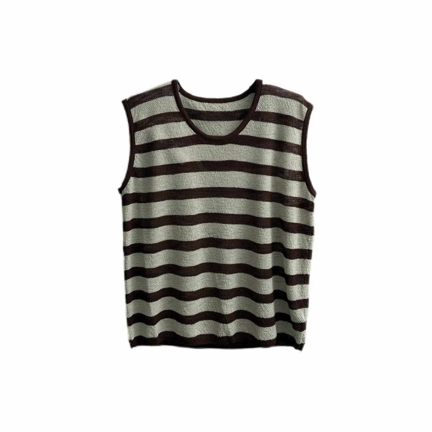 Camiseta sin Mangas de Punto con Cuello Henley para Hombre de Seda de Hielo Transpirable para Deportes image 6