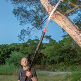净乐奇多功能铝合金伸缩杆高枝锯园林果树锯子树枝加长杆高空锯