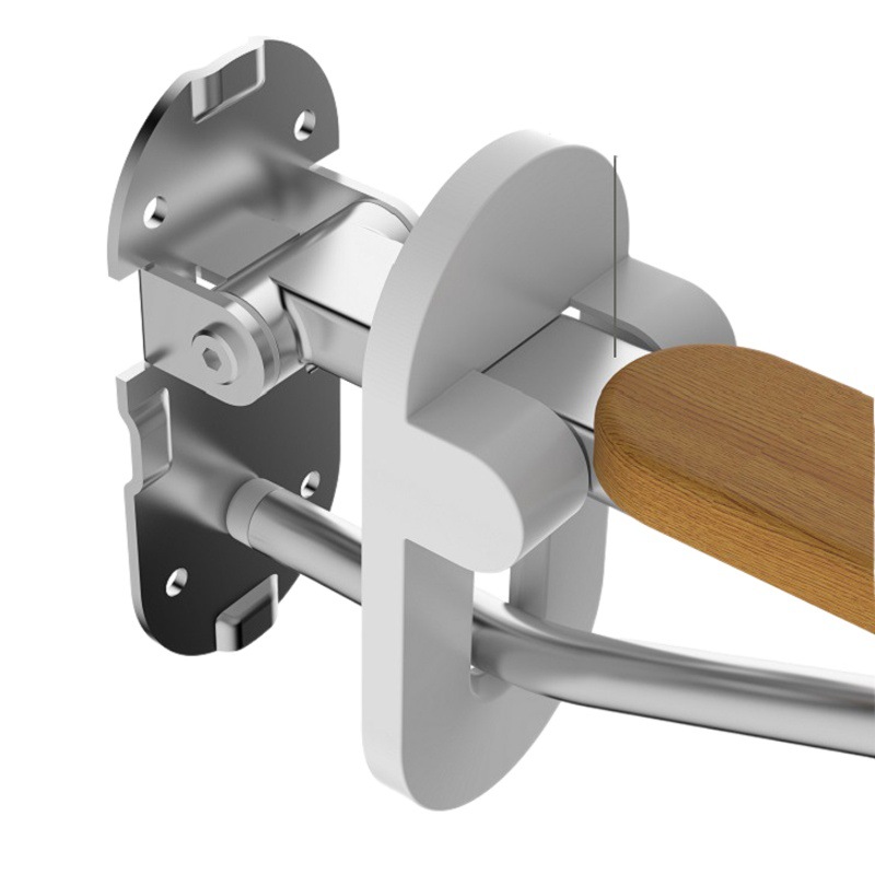 Reposabrazos de inodoro de madera maciza baño hogar de enfermería sin barreras aleación de aluminio inodoro plegable reposabrazos para discapacitados