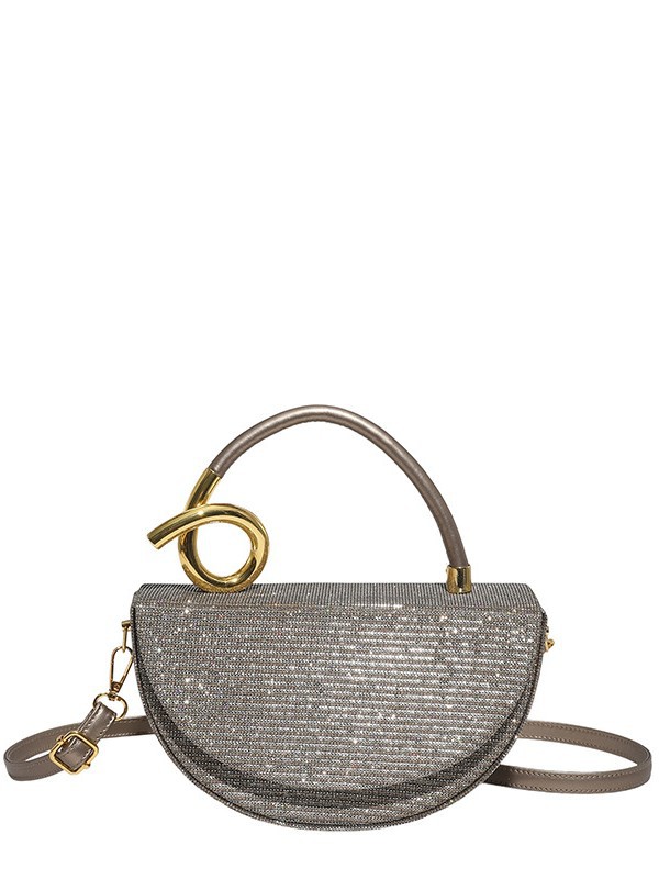 Nicho de diseño de bolso de silla de montar medio círculo, bolso de mano de textura de alta calidad, moda lujosa, bolso de hombro universal.