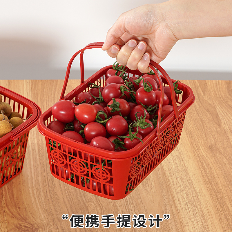 杨梅葡萄采摘篮子手提蓝李子塑料桃园蓝枇杷红色斤装莓筐爆款代发|undefined