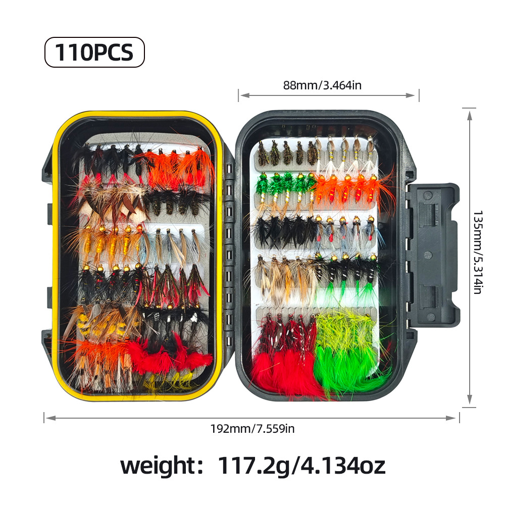 Señuelo de pesca con mosca simulada, juego completo de anzuelos flotantes, cebo de pesca biónico, anzuelo de cebo suave para lanzar.