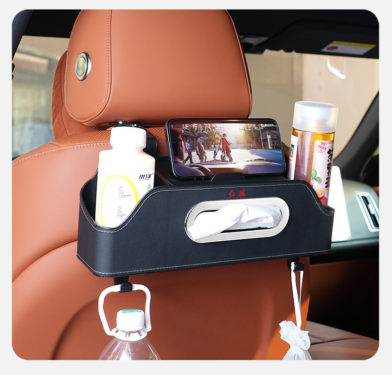 Car Multi-function Storage Box Car Tissue Box Water Cup Holder Storage Box Storage Bag Car Seat Back Storage Box