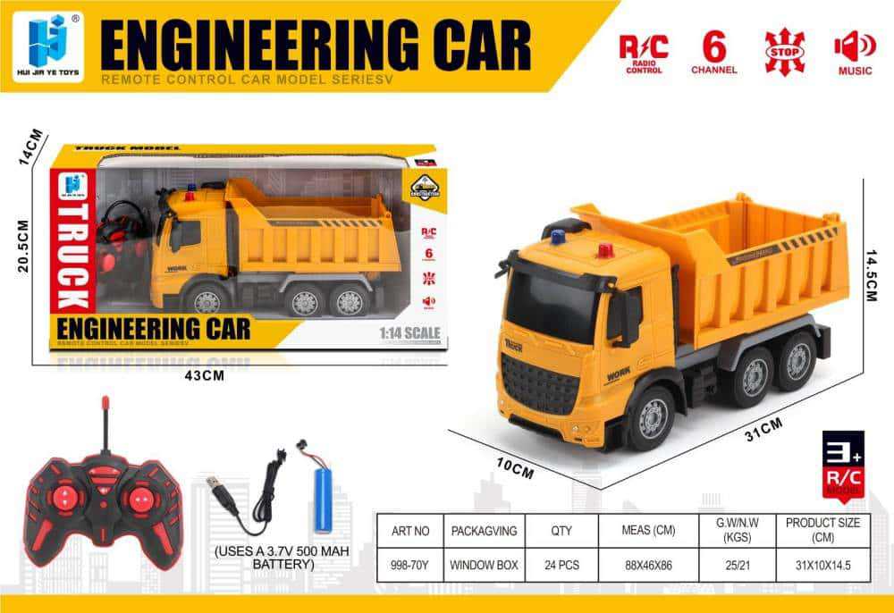 Vehículo de transporte controlado remoto para niños camión de concreto camión volca modelo de simulación de ingeniería juguete eléctrico grande
