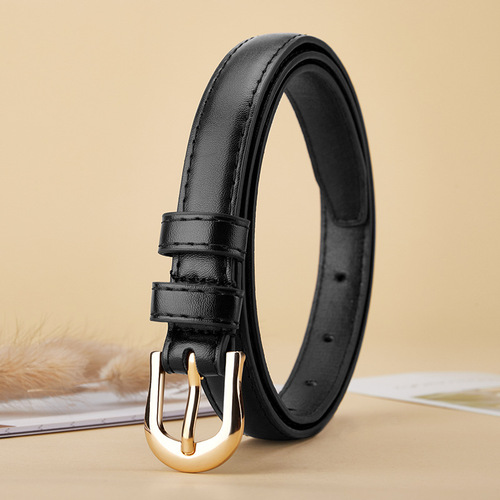 Horseshoe buckle high-end belt new style ladies Korean style student belt slim fit trousers versatile jeans belt