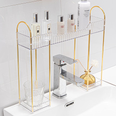Luxury Bathroom Sink Shelf Storage Rack Bathroom Wash Basin Faucet Shelf Skincare Toothbrush Cup Storage Rack 