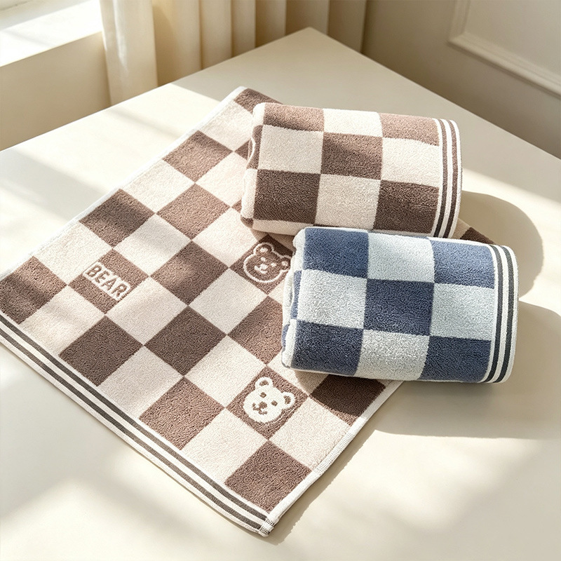 Letter jacquard pure cotton towel 130g thickened adult household absorbent face towel factory wholesale and direct shipping