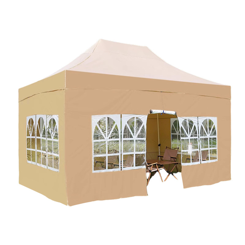 Tienda de cuatro esquinas con envoltura de tela a prueba de viento y calentamiento del mercado nocturno plegable de cuatro patas tolva tienda de cuatro esquinas
